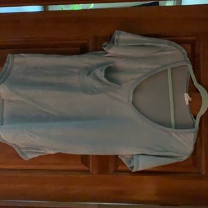 Distressed Buckle Tee Light Teal